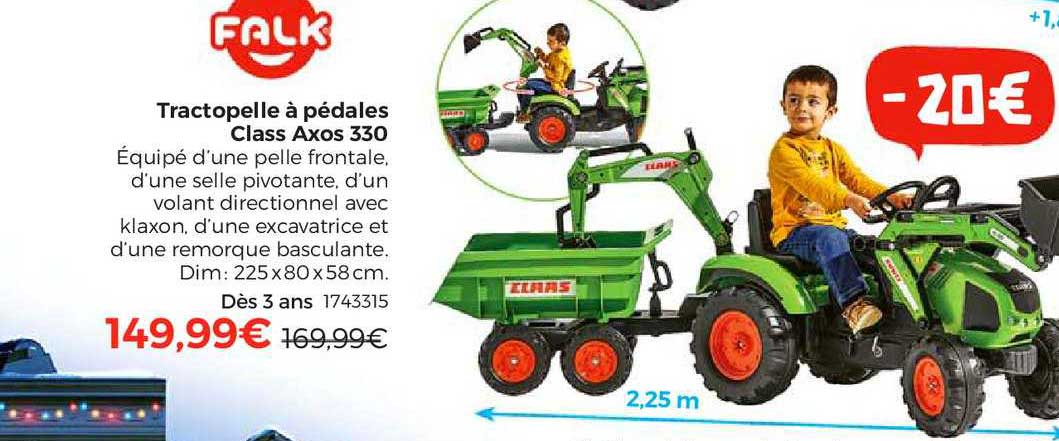 tractopelle à pédales class axos 330