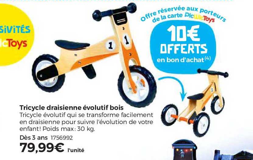 tricycle draisienne évolutif bois