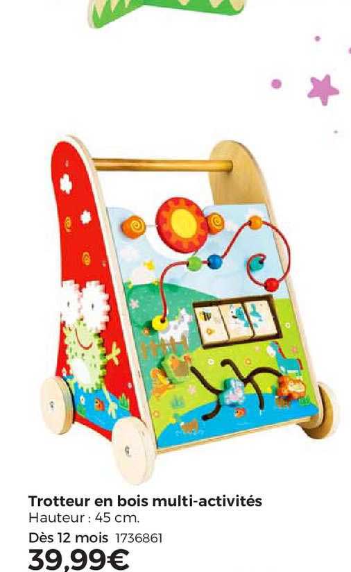 trotteur en bois multi-activités