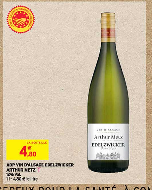 aop vin d'alsace edelzwicker arthur metz