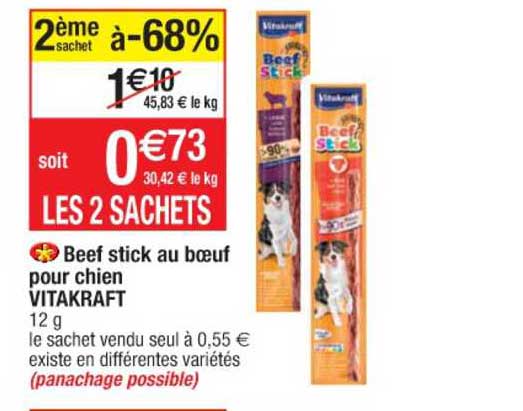 beef stick au bœuf pour chien vitakraft