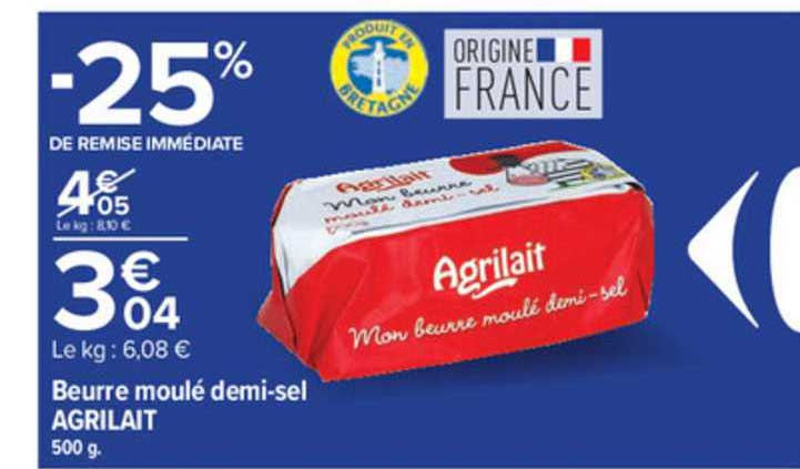 beurre moulé demi-sel agrilait