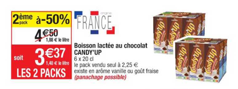 boisson lactée au chocolat candy'up