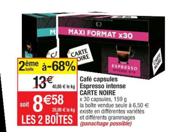Café Capsules Espresso Intenso Carte Noire