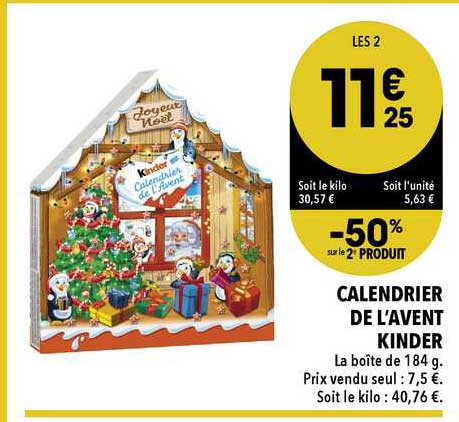 calendrier de l'avent kinder