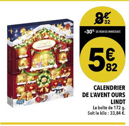 Calendrier De L'avent Ours Lindt