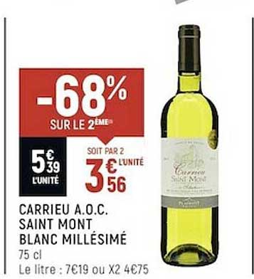 carrieu a.o.c. saint mont blanc millésimé