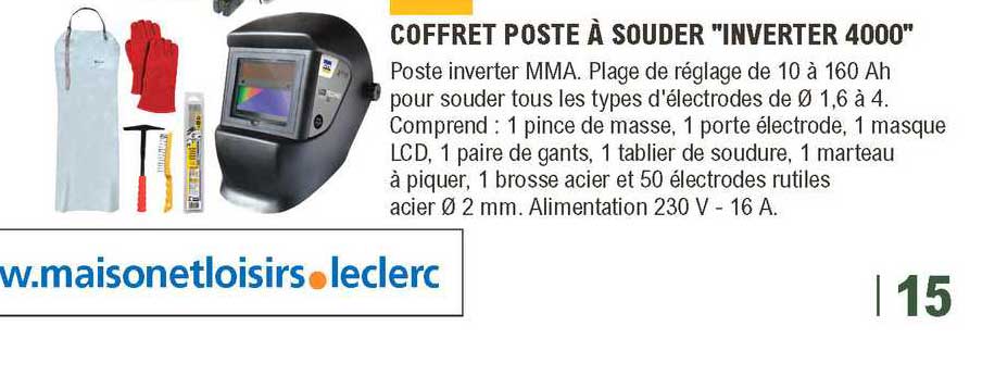 coffret poste à souder "inverter 4000"