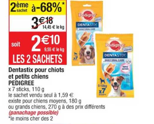 dentastix pour chiots et petits chiens pedigree