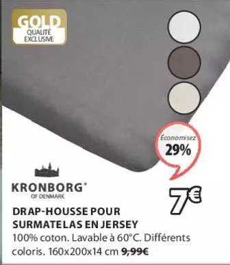 drap-housse pour surmatelas en jersey