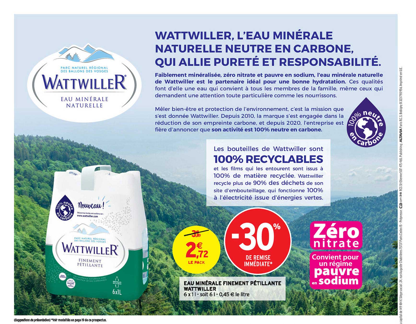 eau minérale finement pétillante wattwiller