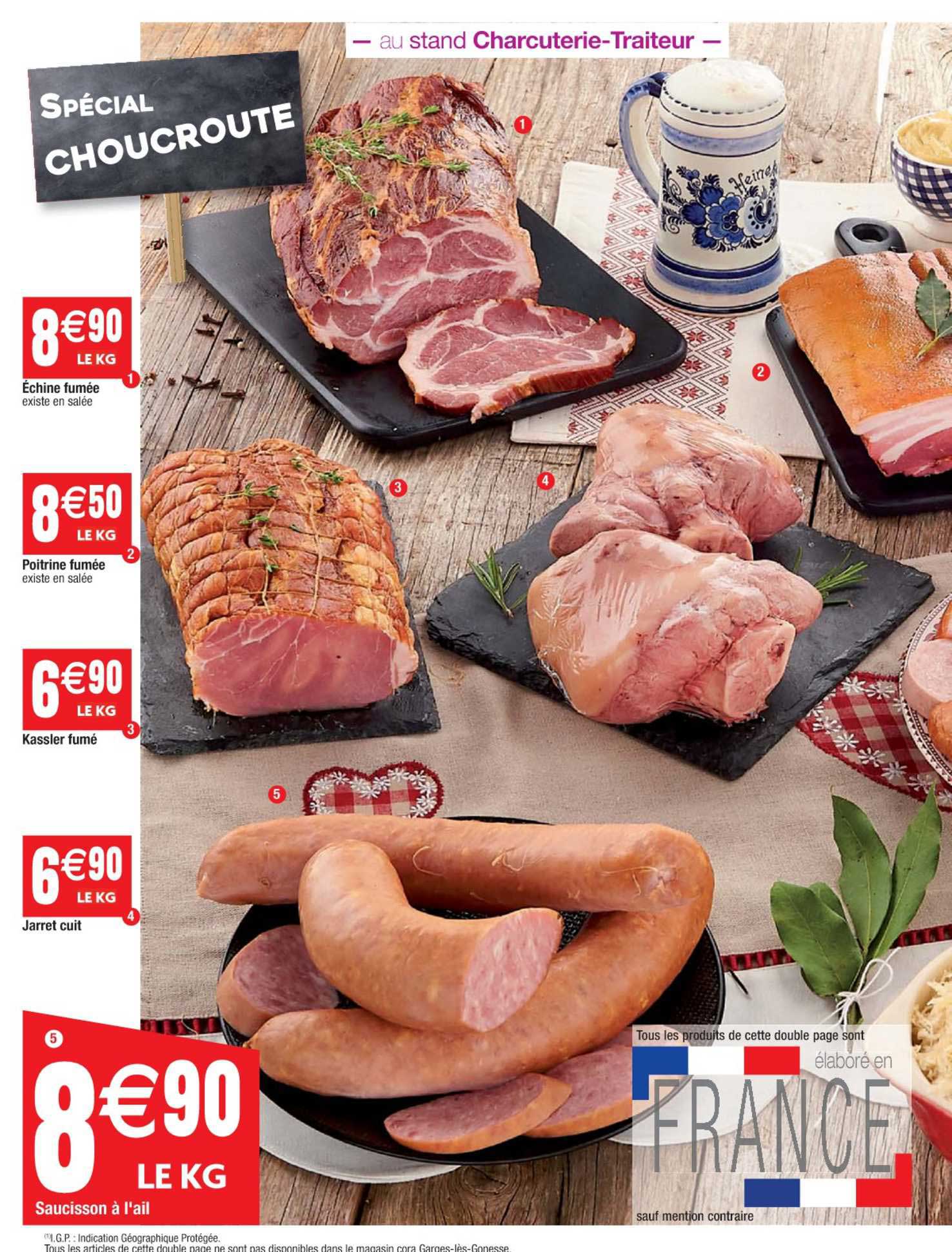 échine Fumée, Poitrine Fumée, Kassler Fumé, Jarret Cuit