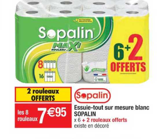 essuie-tout sur mesure blanc sopalin