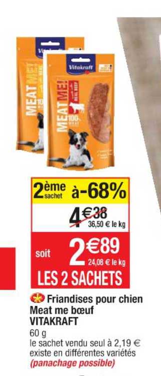friandises pour chien meat me bœuf vitakraft