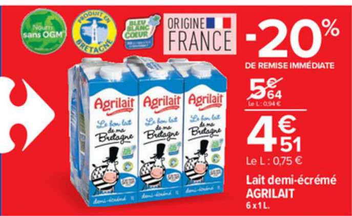 lait demi-écrémé agrilait