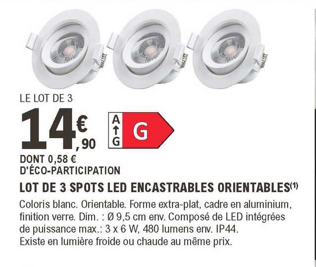 lot de 3 spots led encastrables orientables