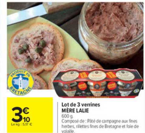 lot de 3 verrines mère lalie