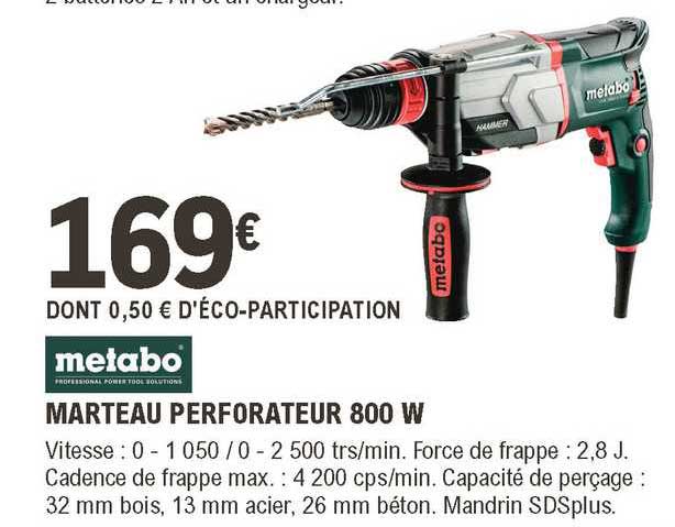 Marteau Perforateur 800 W Metabo