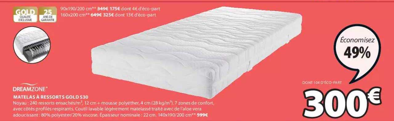 Matelas à Ressorts Gold S30 Dreamzone