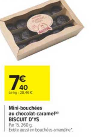 mini-bouchées au chocolat-caramel biscuit d'ys