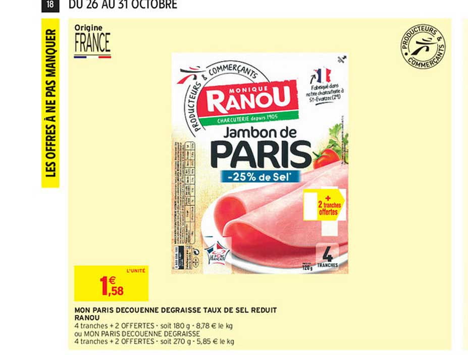 Mon Paris Découenné Dégraissé Taux De Sel Réduit Ranou