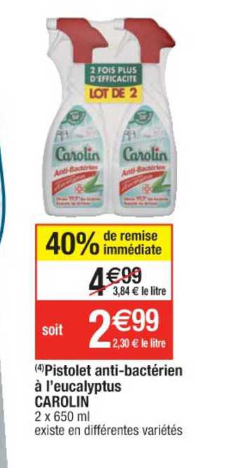 Pistolet Anti-bactérien à L'eucalyptus Carolin