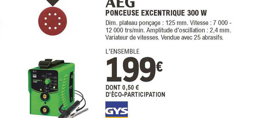 ponceuse excentrique 300 w aeg