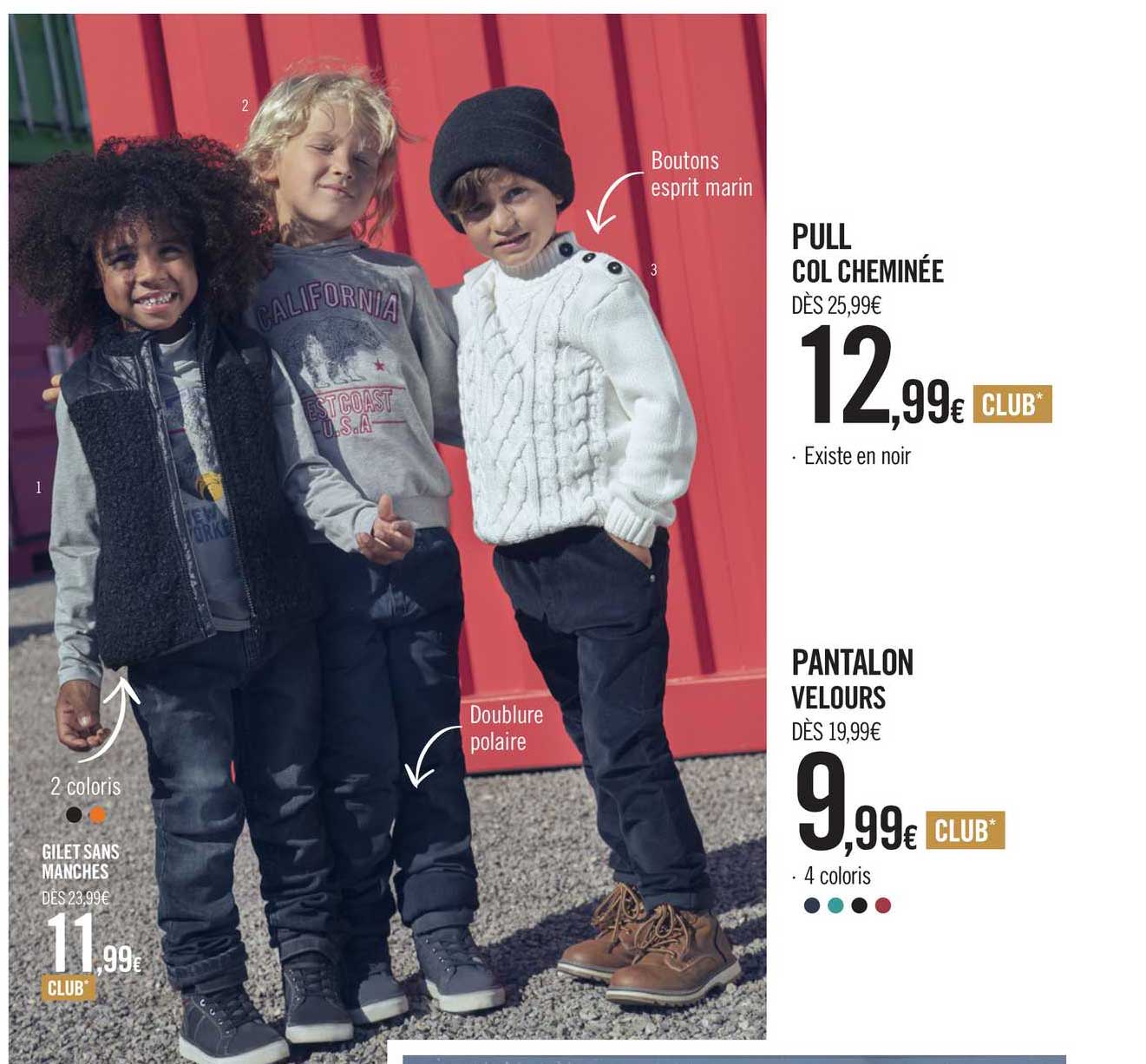 pull col cheminée, pantalon velours