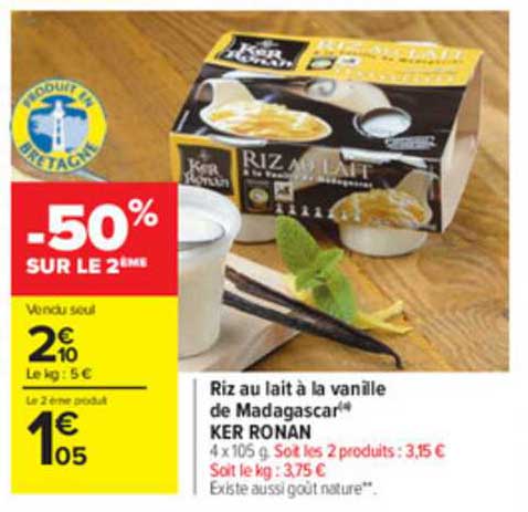 riz au lait à la vanille de madagascar ker ronan