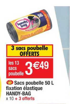 Sacs Poubelle 50 L Fixation élastique Handy-bag