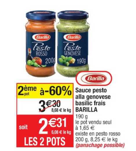 Sauce Pesto Alla Genovèse Basilic Frais Barilla