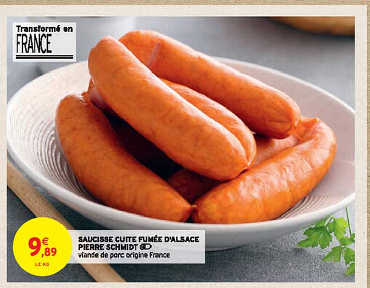 saucisse cuite fumée d'alsace pierre schmidt