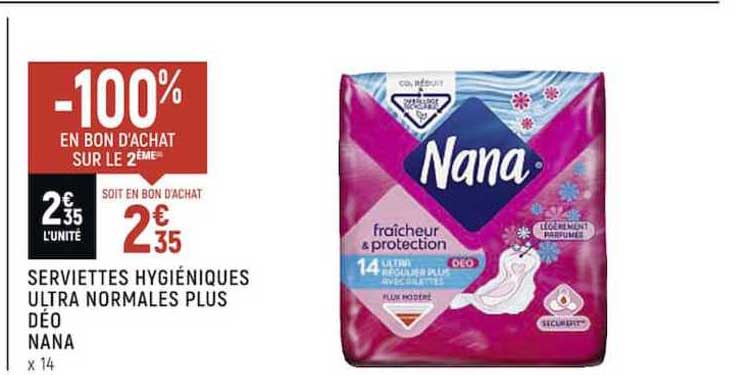 serviettes hygiéniques ultra normales plus déo nana