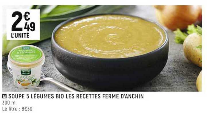soupe 5 légumes bio les recettes ferme d'anchin