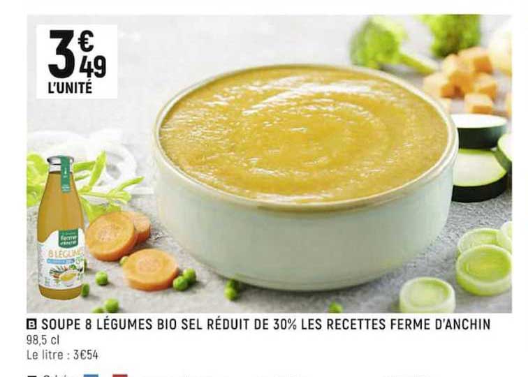 soupe 8 légumes bio sel réduit de 30% les recettes ferme d'anchin
