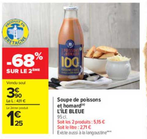 soupe de poissons et homard l'île bleue