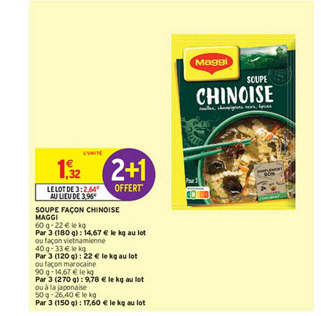 soupe façon chinoise maggi