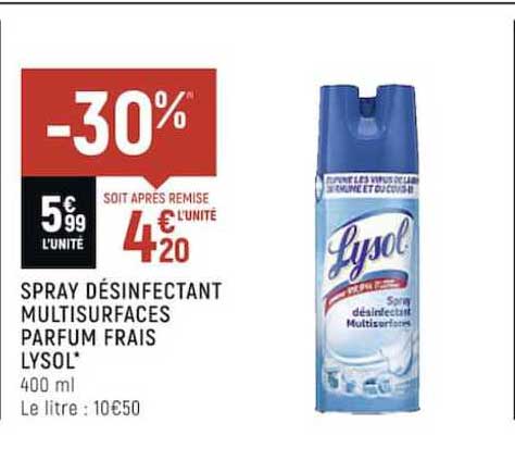 spray désinfectant multisurfaces parfum frais lysol