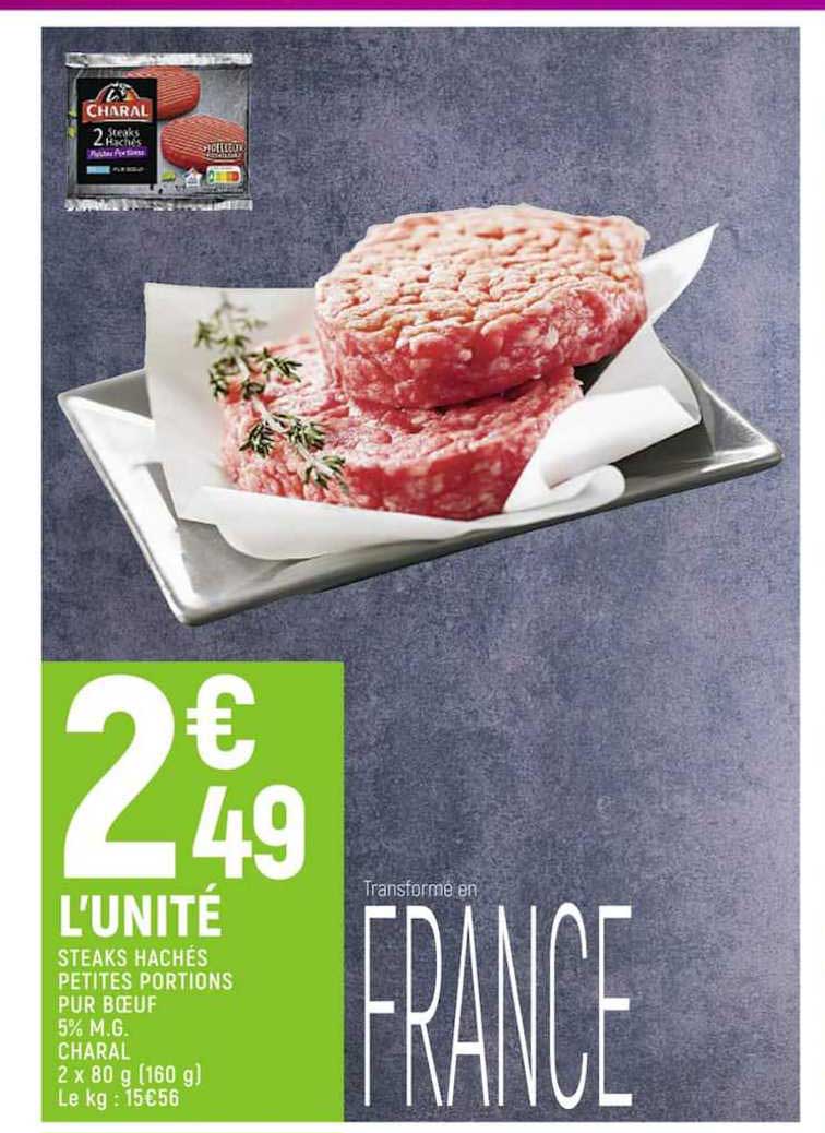 steaks hachés petites portions pur bœuf 5% m.g. charal