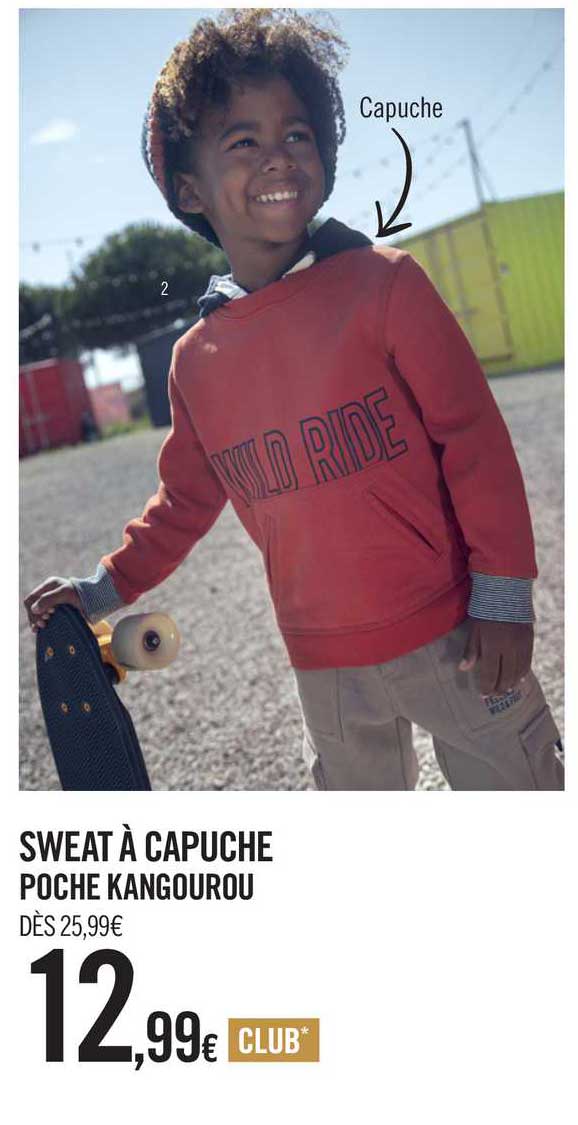 sweat à capuche poche kangourou