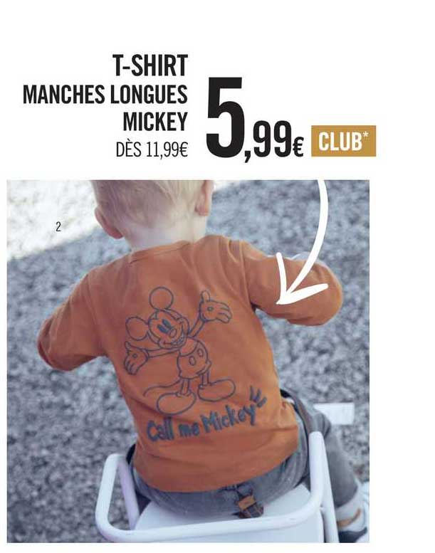 t-shirt manches longues mickey