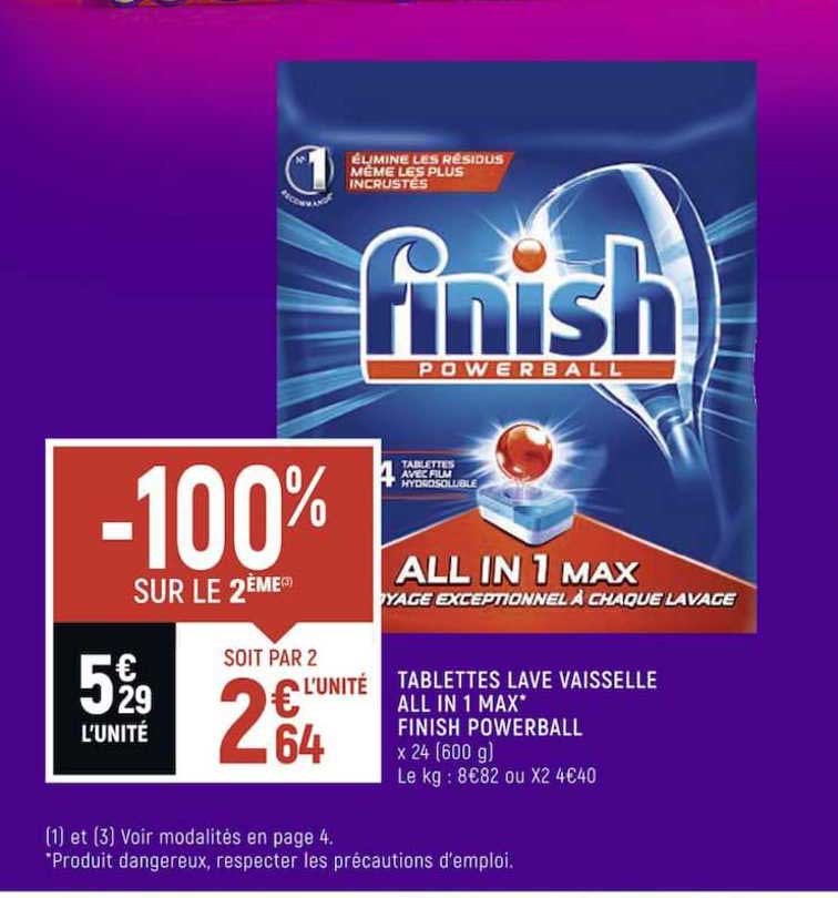 tablettes lave vaisselle all in 1 max finish powerball