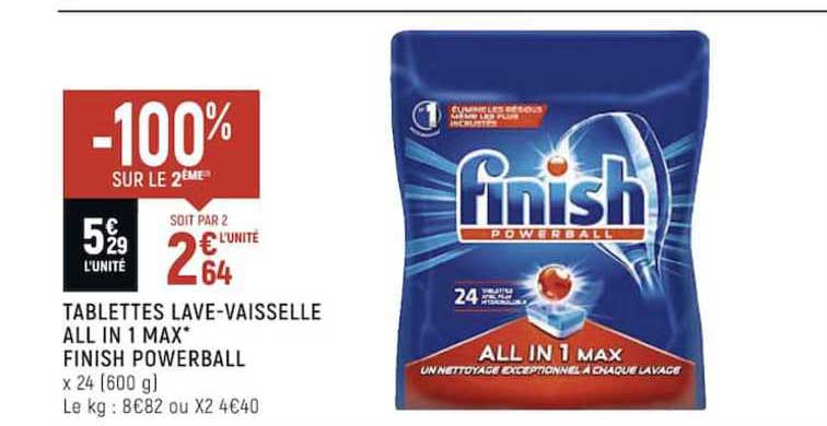 tablettes lave-vaisselle all in 1 max finish powerball