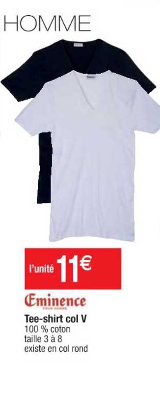 tee-shirt col v éminence