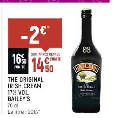 the original irish cream 17% vol. bailey's