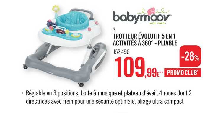 trotteur évolutif 2 en 1 activia à 360° - pliable