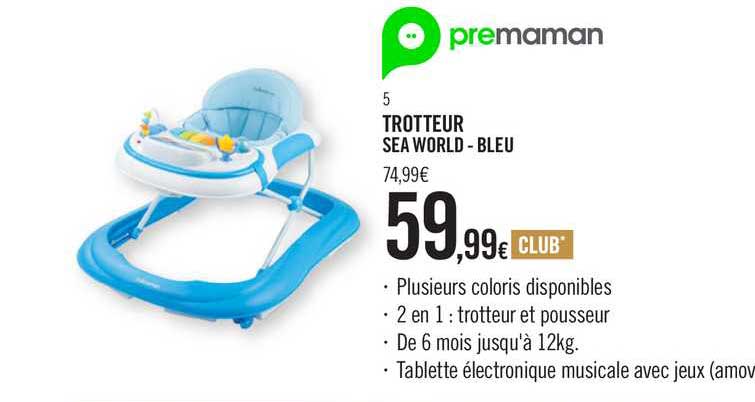 trotteur sea world - bleu premaman