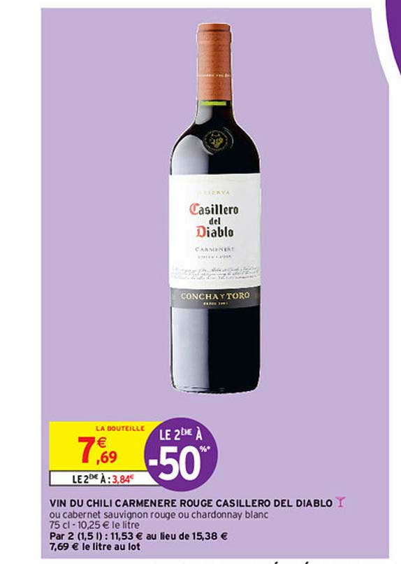 vin du chili carmenère rouge casillero del diablo