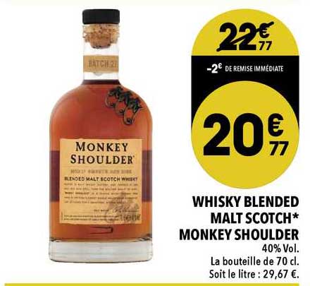 whisky blended malt scotch monkey shoulder