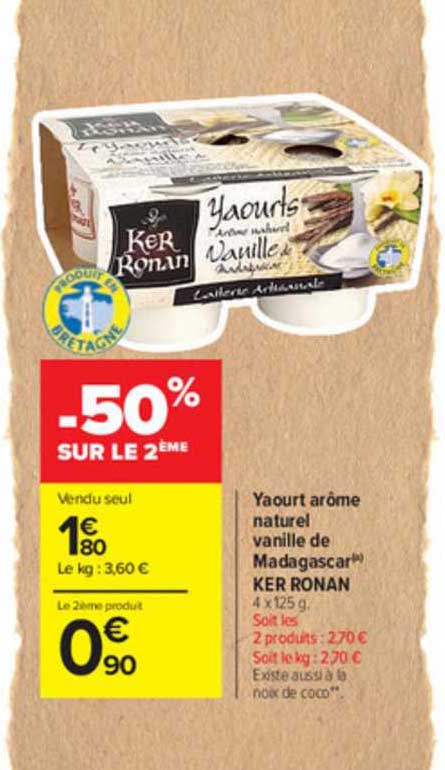 yaourt arôme naturel vanille de madagascar ker ronan